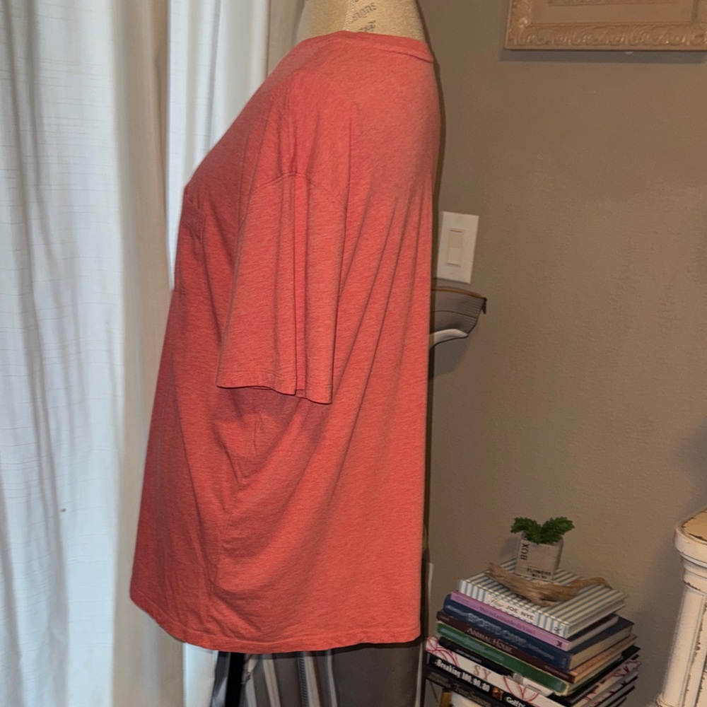 Roundtree & Yorke Men’s Soft-Washed Jersey Shortsleeve Shirt Coral T-Shirt Large - Picture 2 of 5